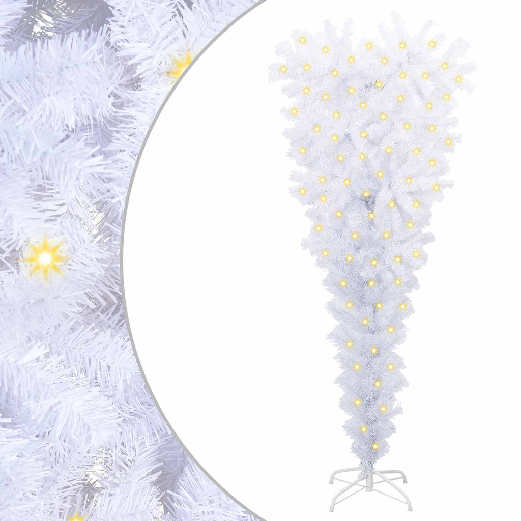 vidaXL Sztuczna choinka z 150 diodami LED Biały 120 cm PVC i stal