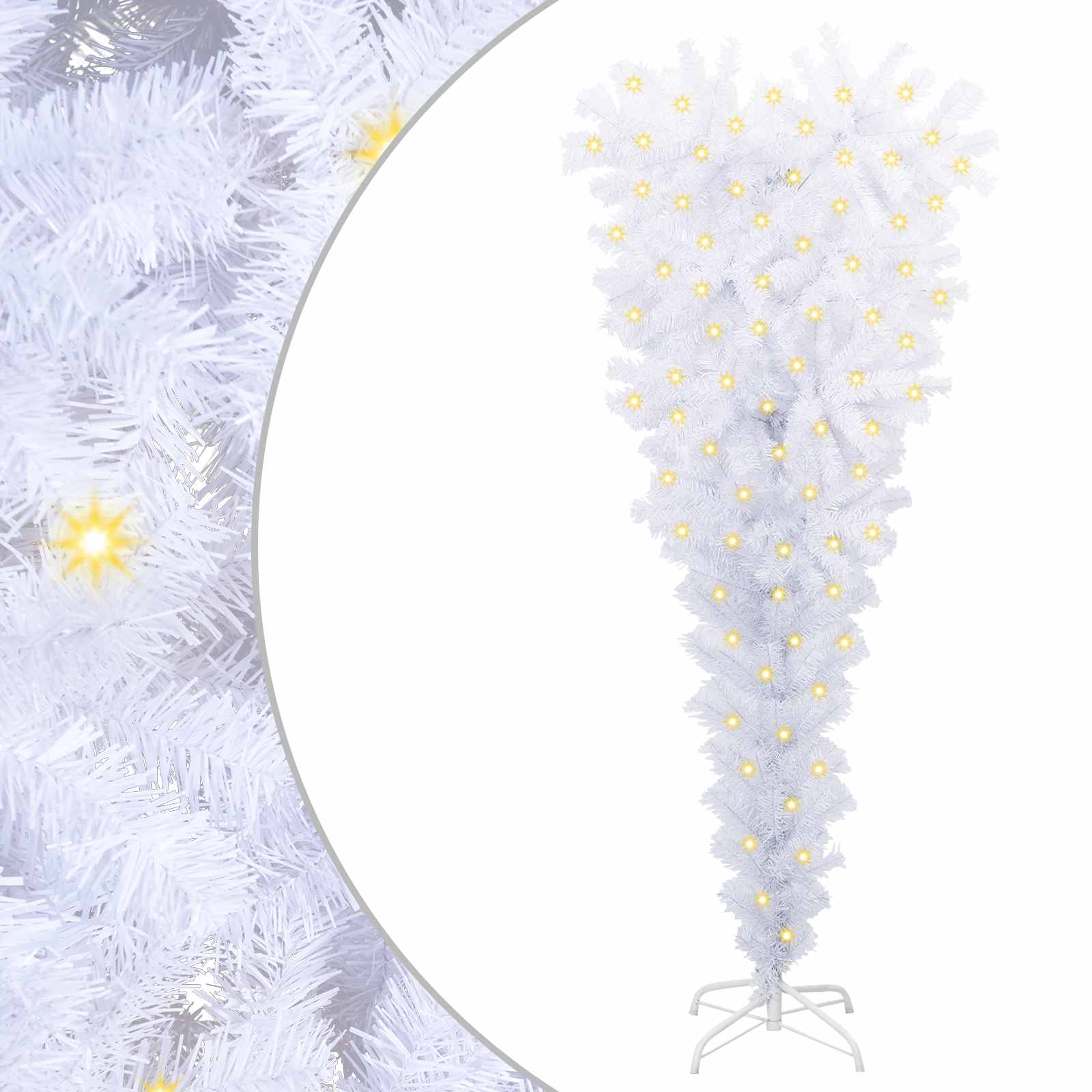 vidaXL Sztuczna choinka z 150 diodami LED Biały 120 cm PVC i stal