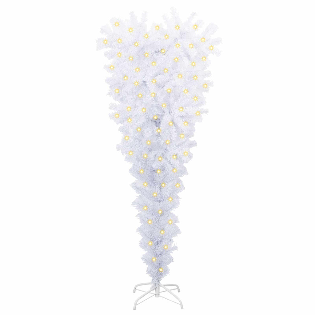 vidaXL Sztuczna choinka z 150 diodami LED Biały 120 cm PVC i stal