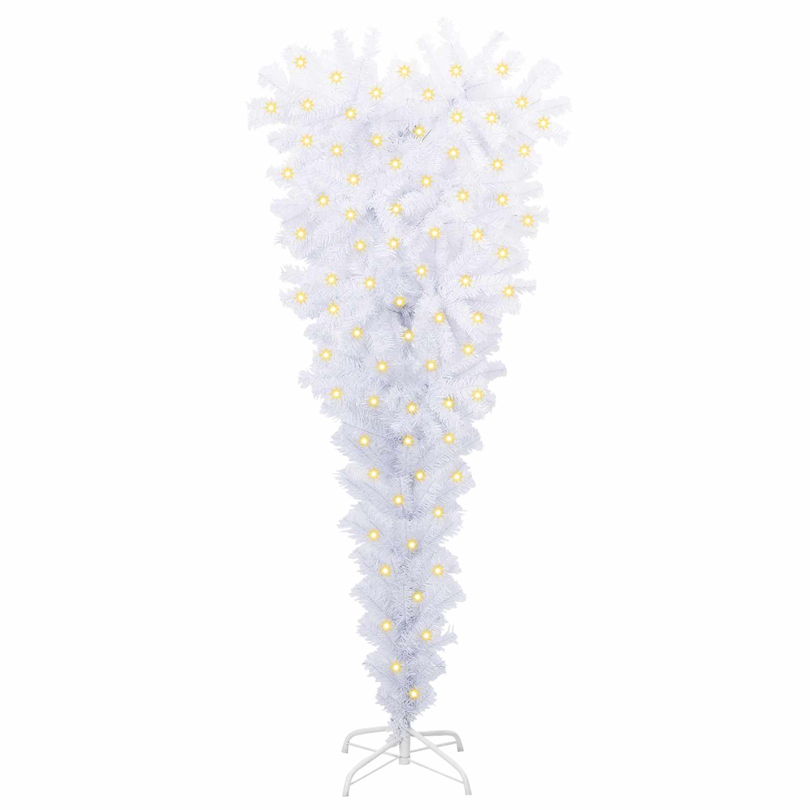 vidaXL Sztuczna choinka z 150 diodami LED Biały 120 cm PVC i stal
