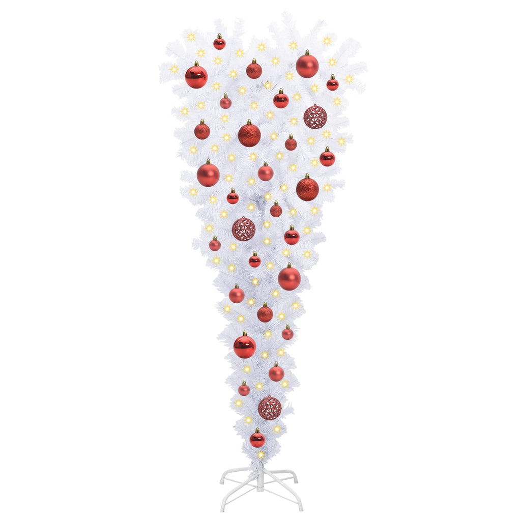 vidaXL Sztuczna choinka z 150 diodami LED Biały 120 cm PVC i Stal