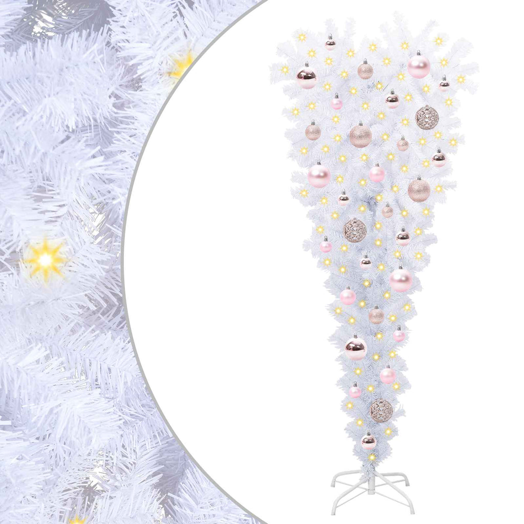 vidaXL Sztuczna choinka z 150 diodami LED Biały 120 cm PVC i Stal