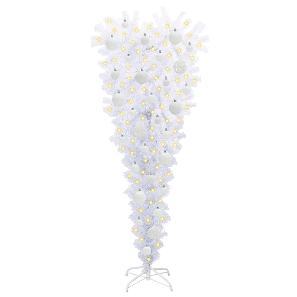 vidaXL Sztuczna choinka z 150 diodami LED Biały 120 cm PVC i Stal