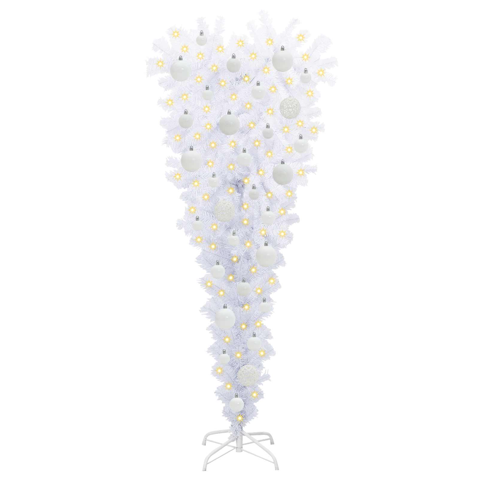 vidaXL Sztuczna choinka z 150 diodami LED Biały 120 cm PVC i Stal