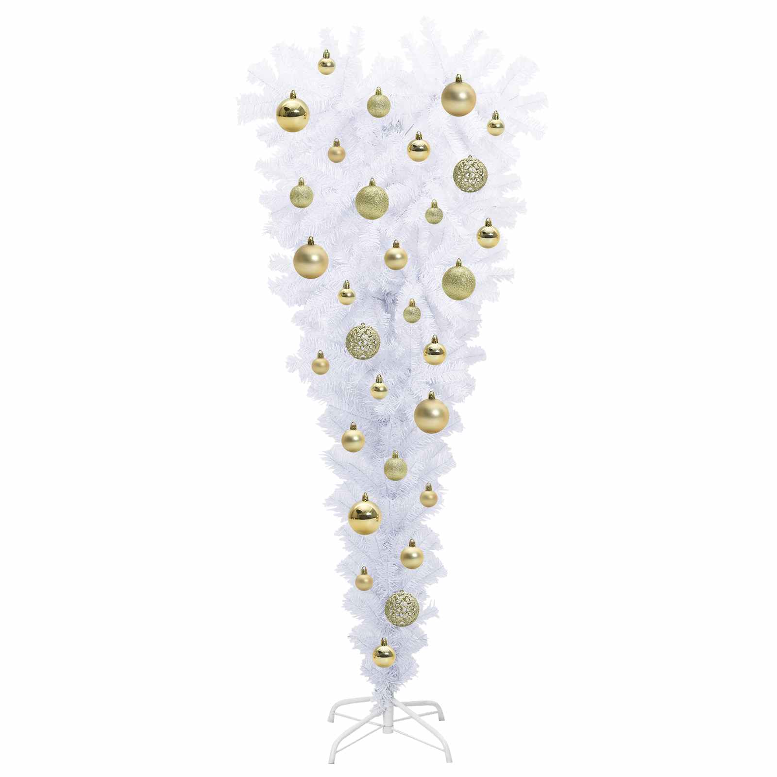 vidaXL Sztuczna choinka z 150 diodami LED Biały 120 cm PVC i Stal