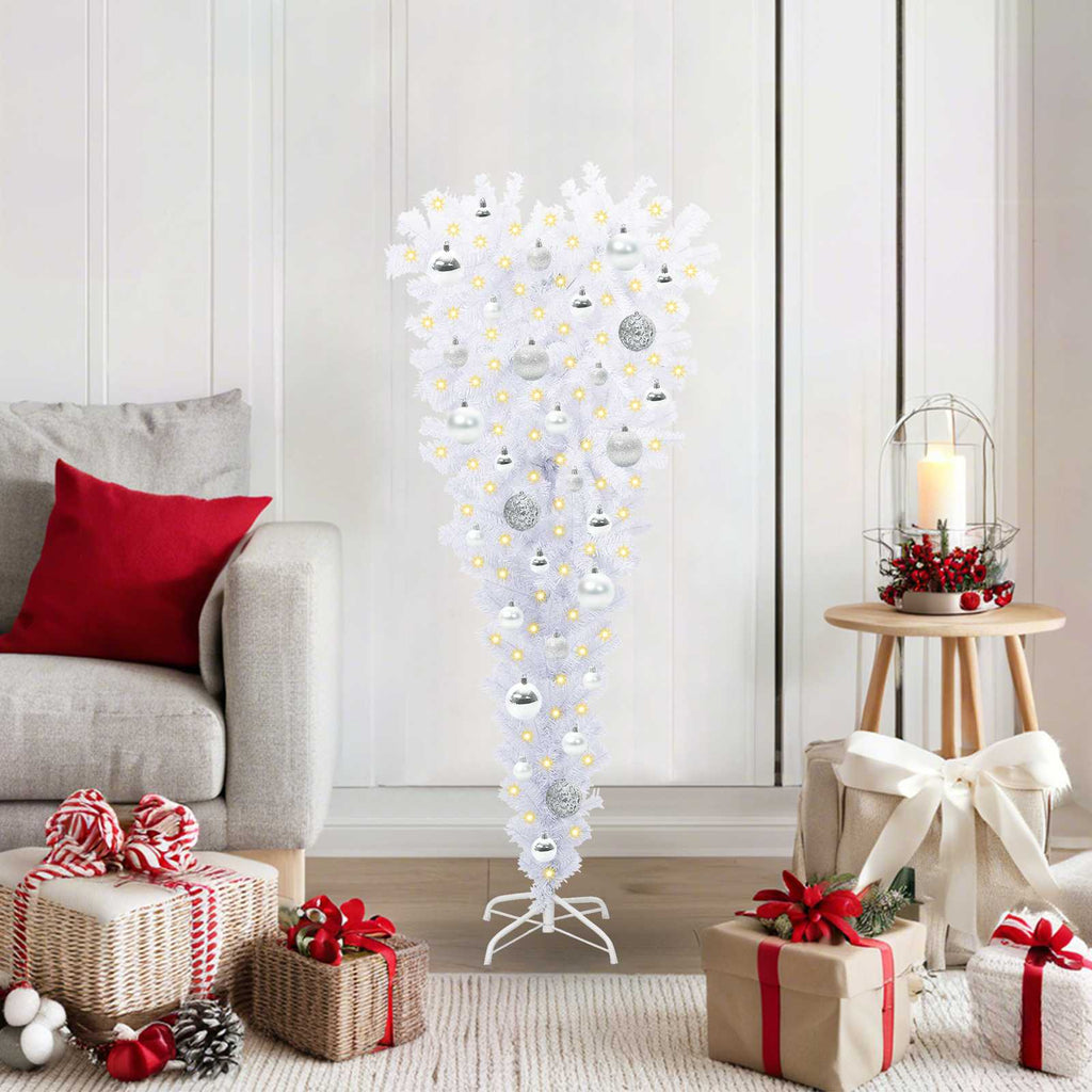 vidaXL Sztuczna choinka z 150 diodami LED Biały 120 cm PVC i Stal