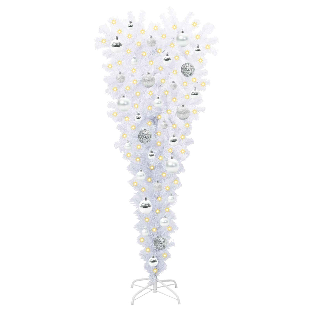 vidaXL Sztuczna choinka z 150 diodami LED Biały 120 cm PVC i Stal