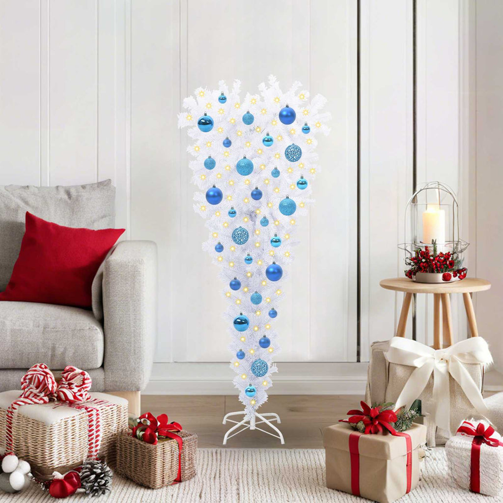 vidaXL Sztuczna choinka z 150 diodami LED Biały 120 cm PVC i Stal