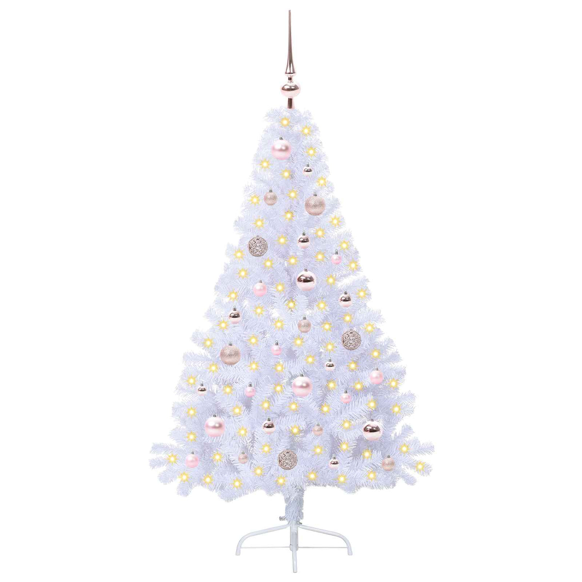 vidaXL Sztuczna choinka z 150 diodami LED Biały 150 cm PVC i stal