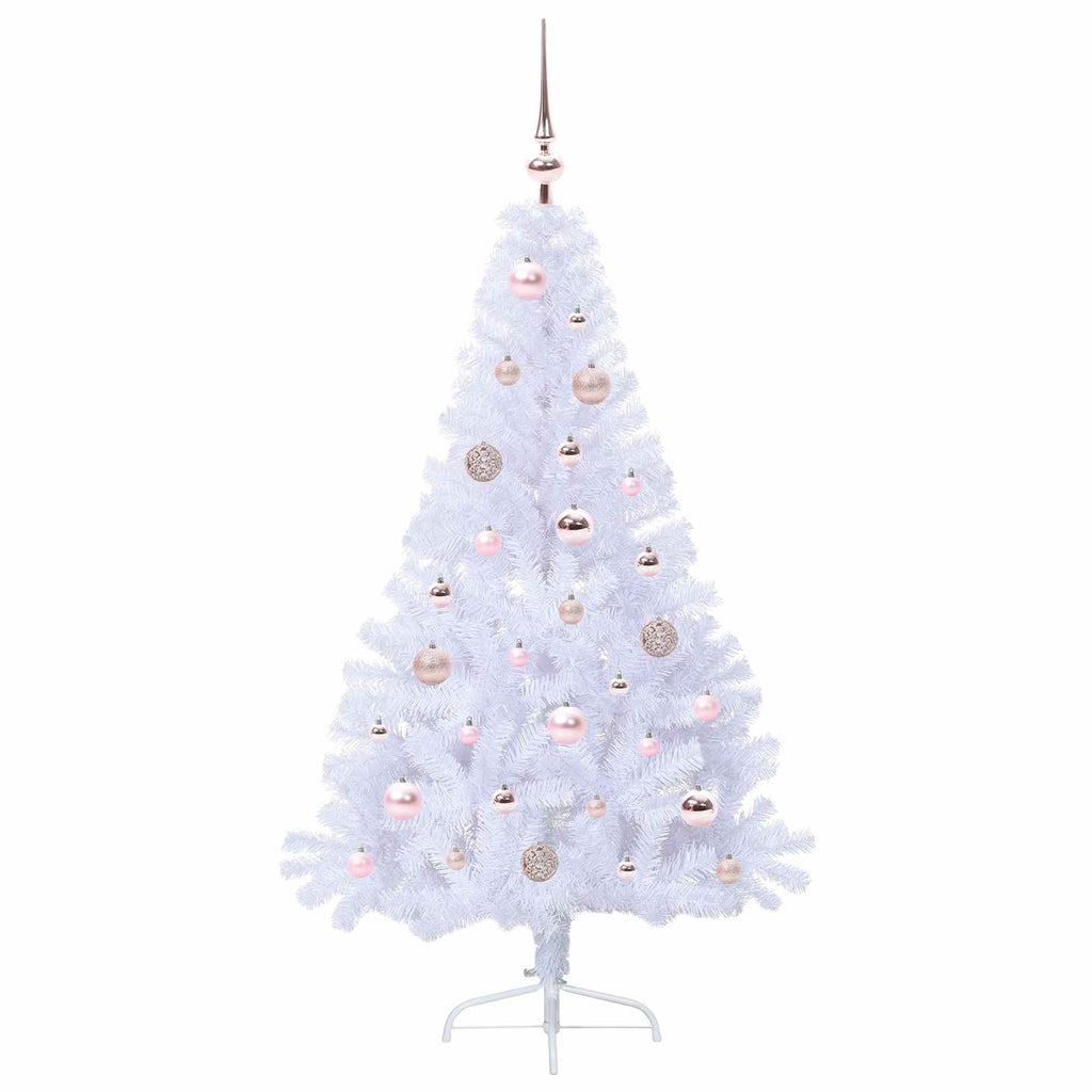 vidaXL Sztuczna choinka z 150 diodami LED Biały 150 cm PVC i stal