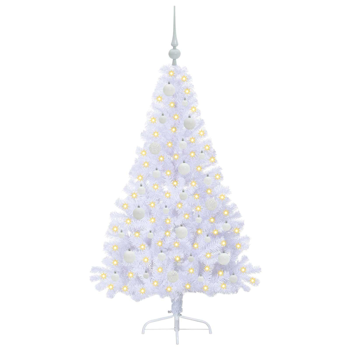 vidaXL Sztuczna choinka z 150 diodami LED Biały 150 cm PVC i stal