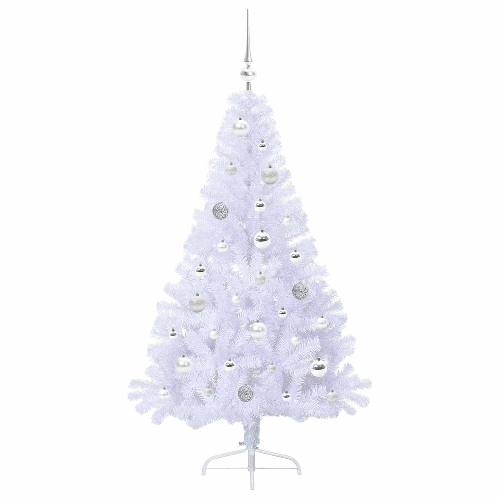 vidaXL Sztuczna choinka z 150 diodami LED Biały 150 cm PVC i stal