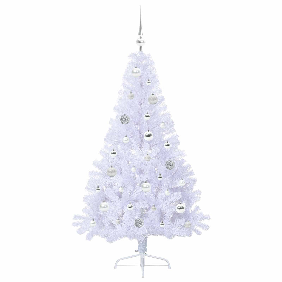 vidaXL Sztuczna choinka z 150 diodami LED Biały 150 cm PVC i stal