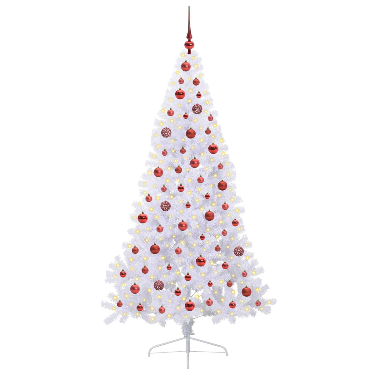 vidaXL Sztuczna choinka z 300 diodami LED Biały 180 cm PVC i stal