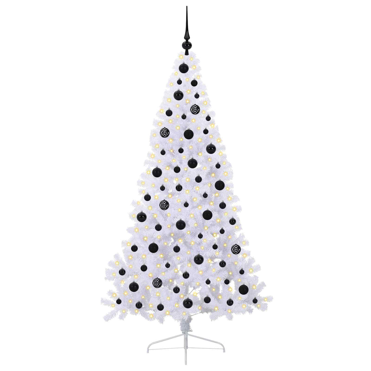 vidaXL Sztuczna choinka z 300 diodami LED Biały 180 cm PVC i stal
