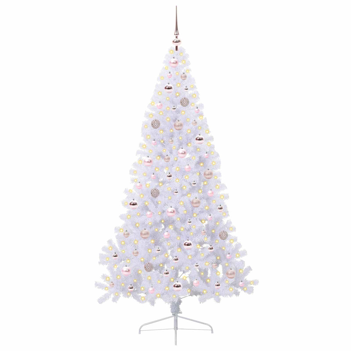 vidaXL Sztuczna choinka z 300 diodami LED Biały 180 cm PVC i stal
