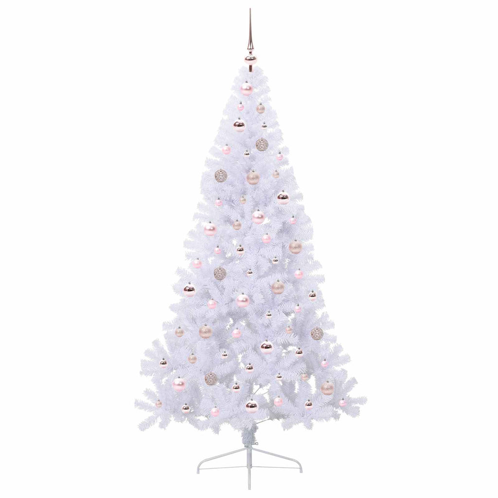 vidaXL Sztuczna choinka z 300 diodami LED Biały 180 cm PVC i stal