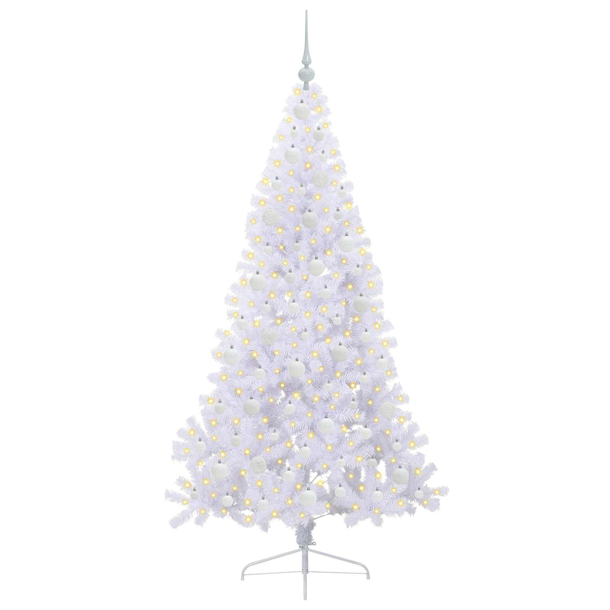 vidaXL Sztuczna choinka z 300 diodami LED Biały 180 cm PVC i stal