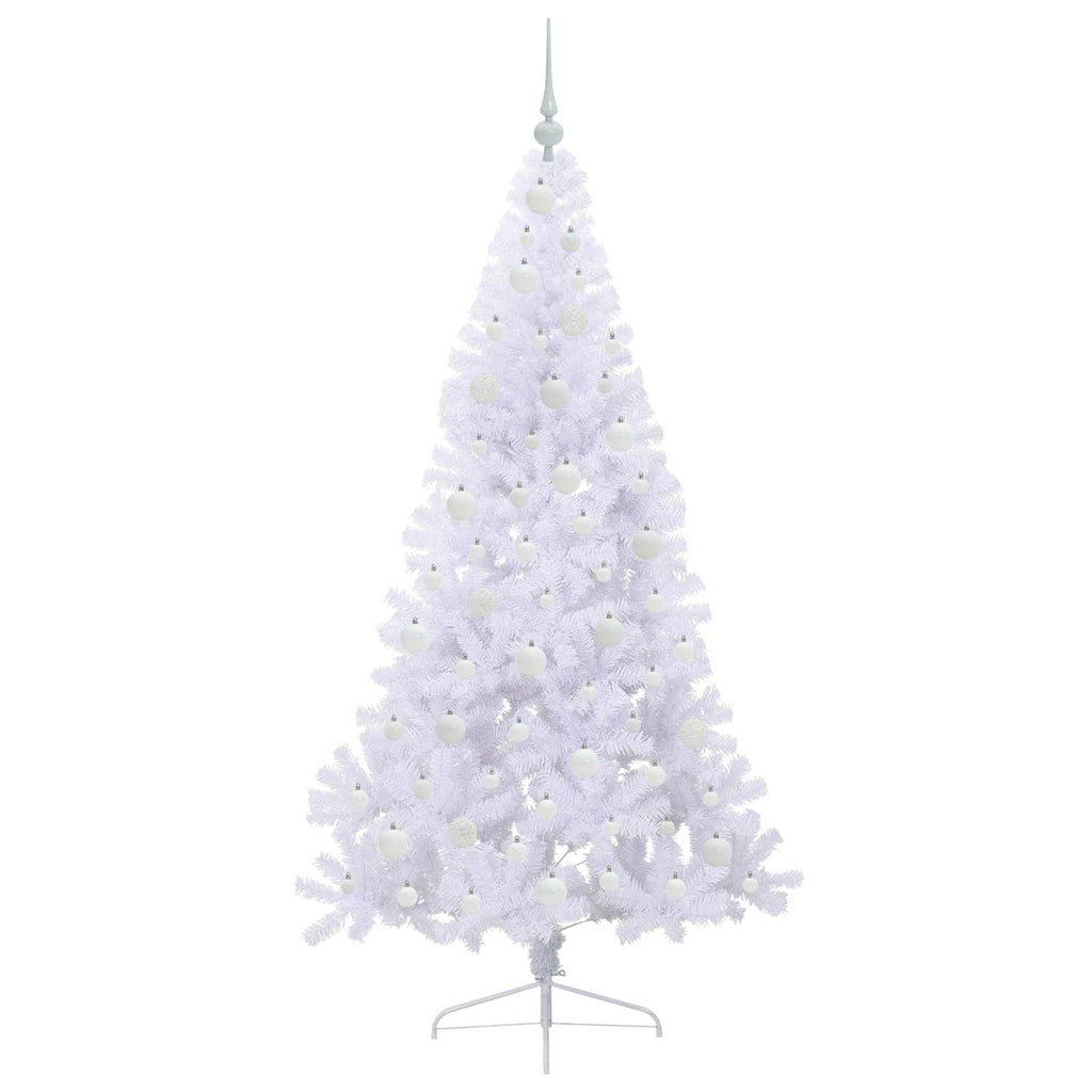vidaXL Sztuczna choinka z 300 diodami LED Biały 180 cm PVC i stal