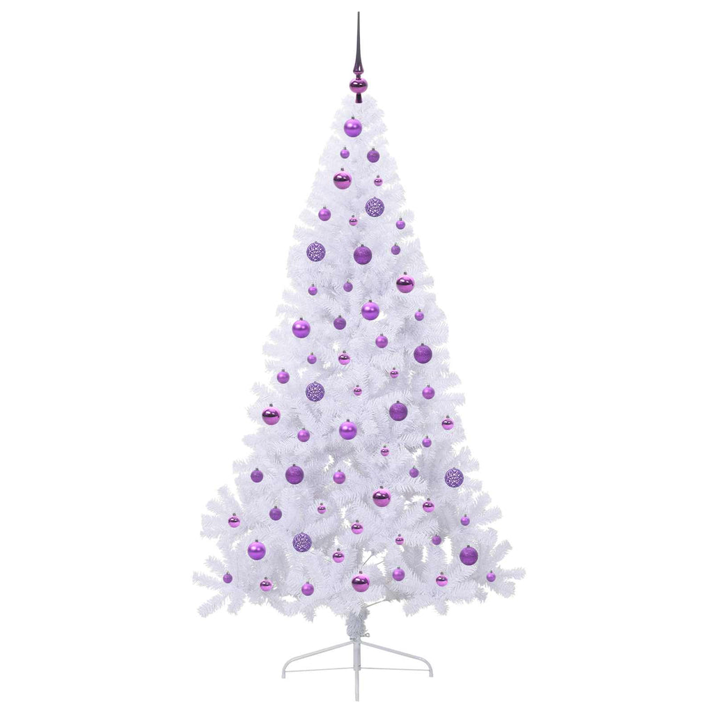 vidaXL Sztuczna choinka z 300 diodami LED Biały 180 cm PVC i stal