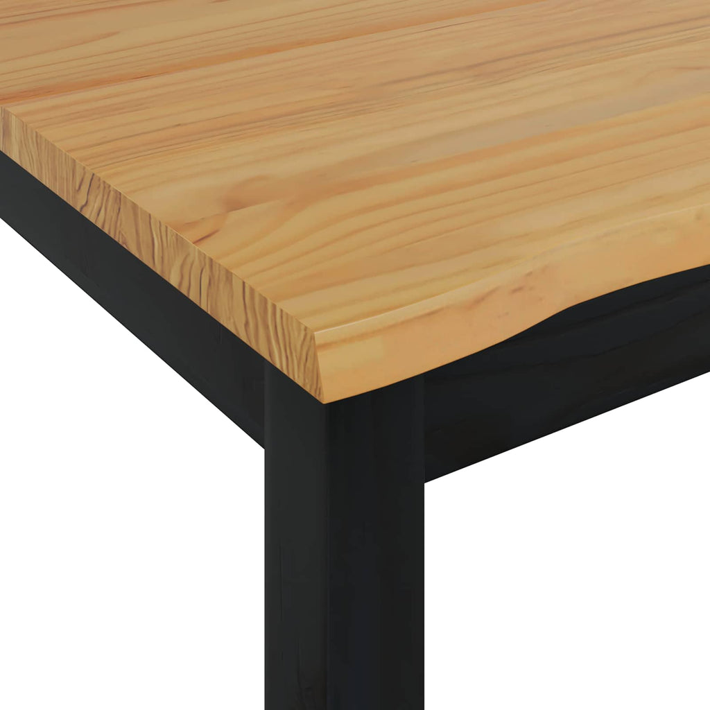 VidaXL Stół jadalny EKAI Czarny 112 x 70 x 76,5 cm Lite drewno sosnowe
