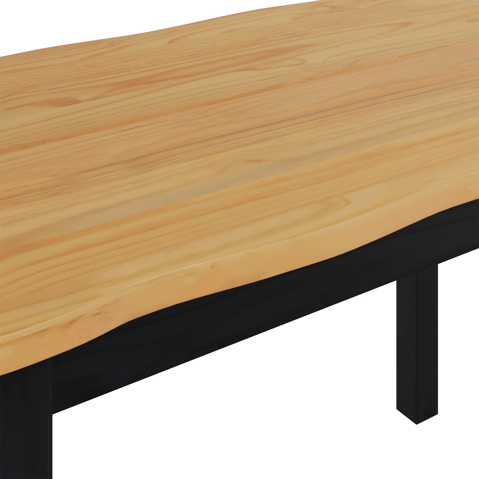 VidaXL Stół jadalny EKAI Czarny 112 x 70 x 76,5 cm Lite drewno sosnowe