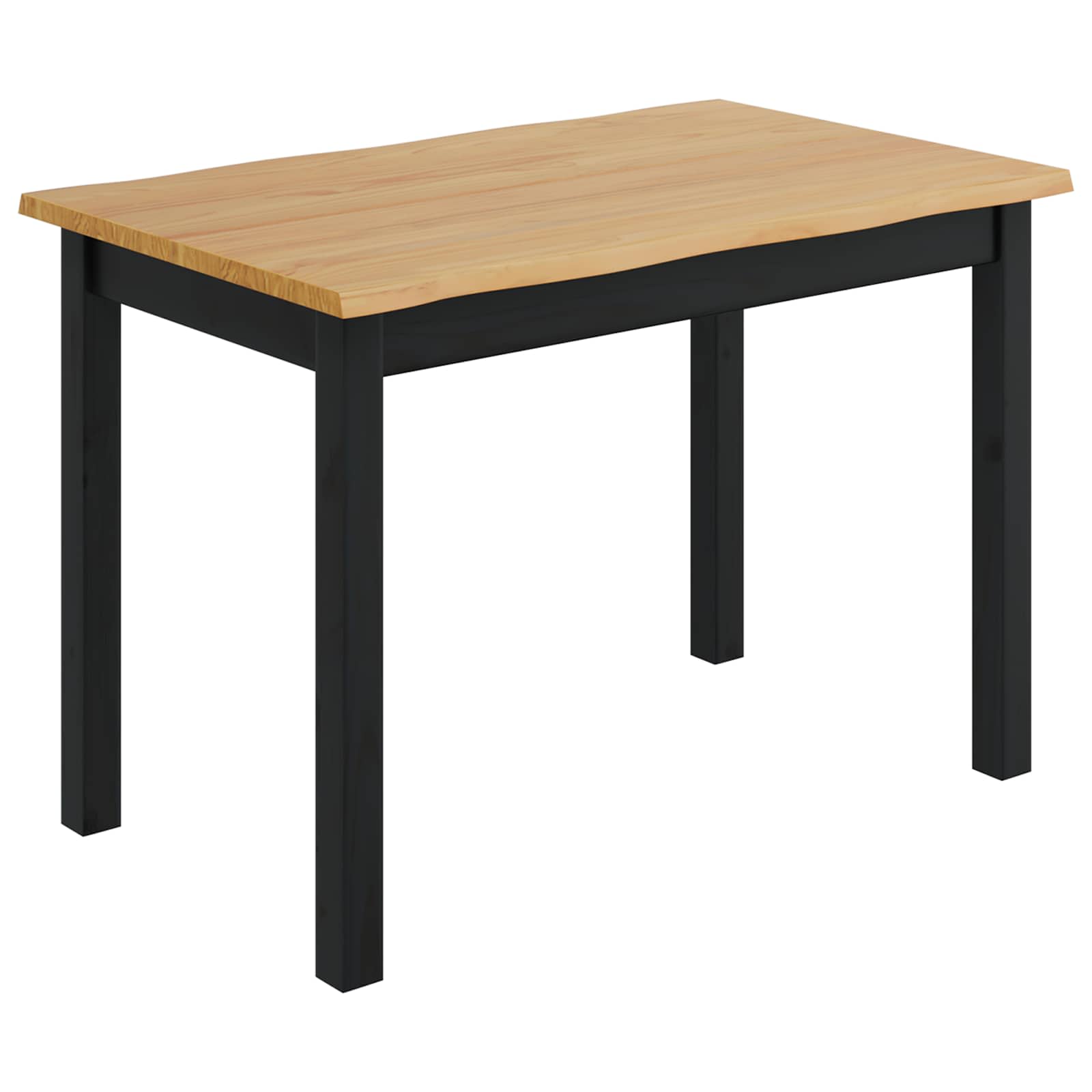 VidaXL Stół jadalny EKAI Czarny 112 x 70 x 76,5 cm Lite drewno sosnowe