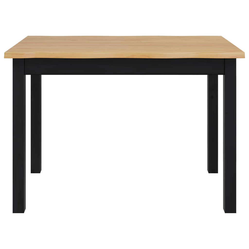 VidaXL Stół jadalny EKAI Czarny 112 x 70 x 76,5 cm Lite drewno sosnowe