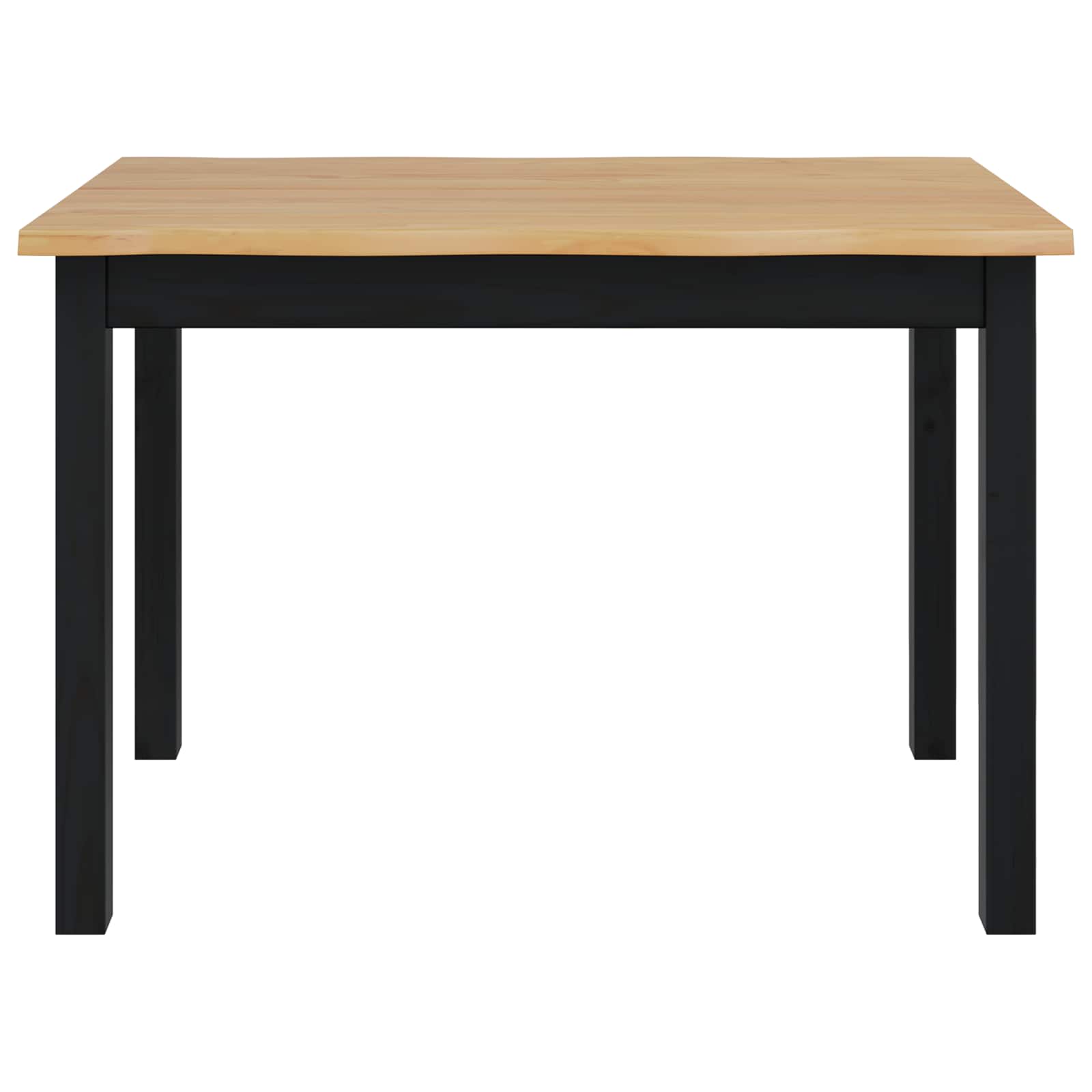 VidaXL Stół jadalny EKAI Czarny 112 x 70 x 76,5 cm Lite drewno sosnowe