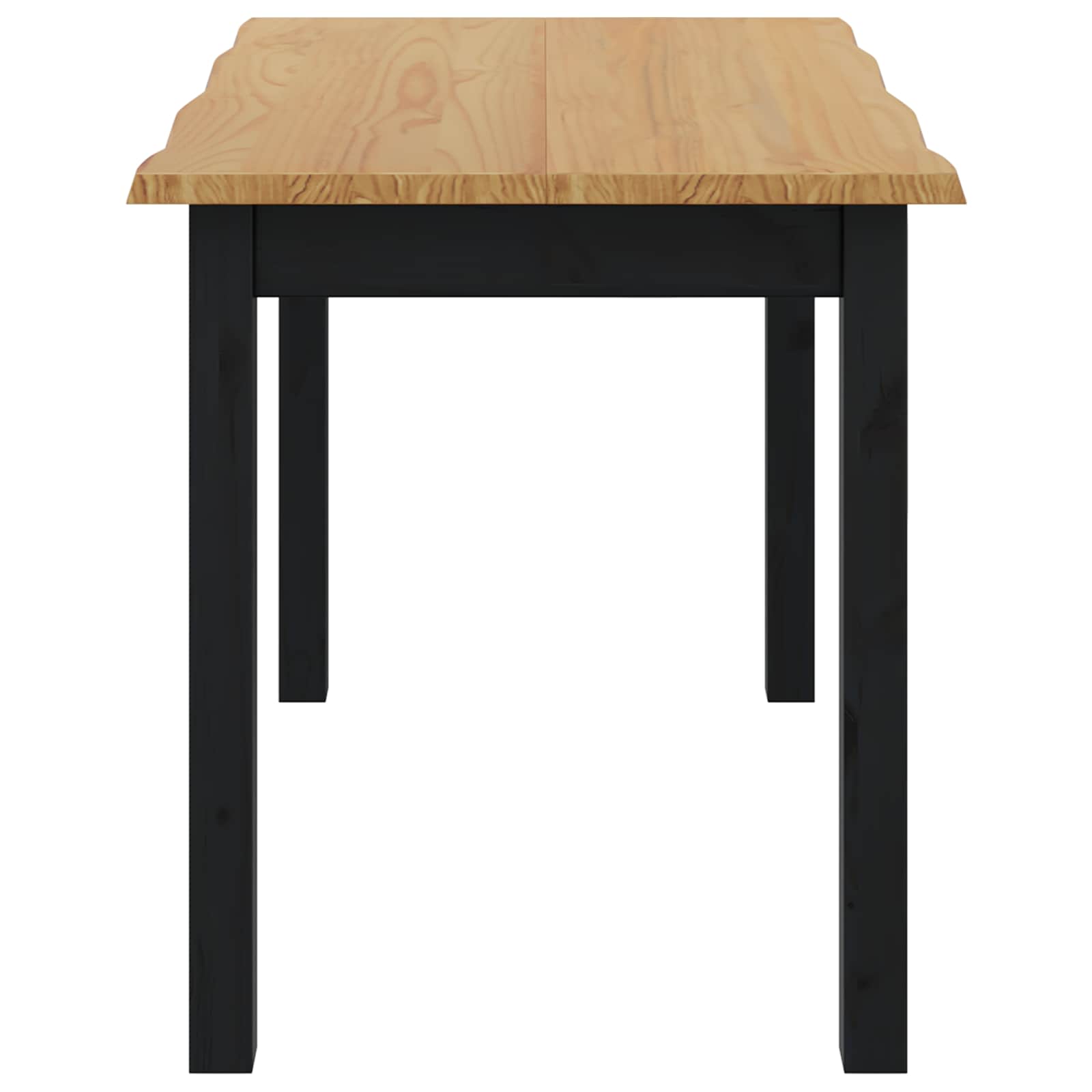 VidaXL Stół jadalny EKAI Czarny 112 x 70 x 76,5 cm Lite drewno sosnowe