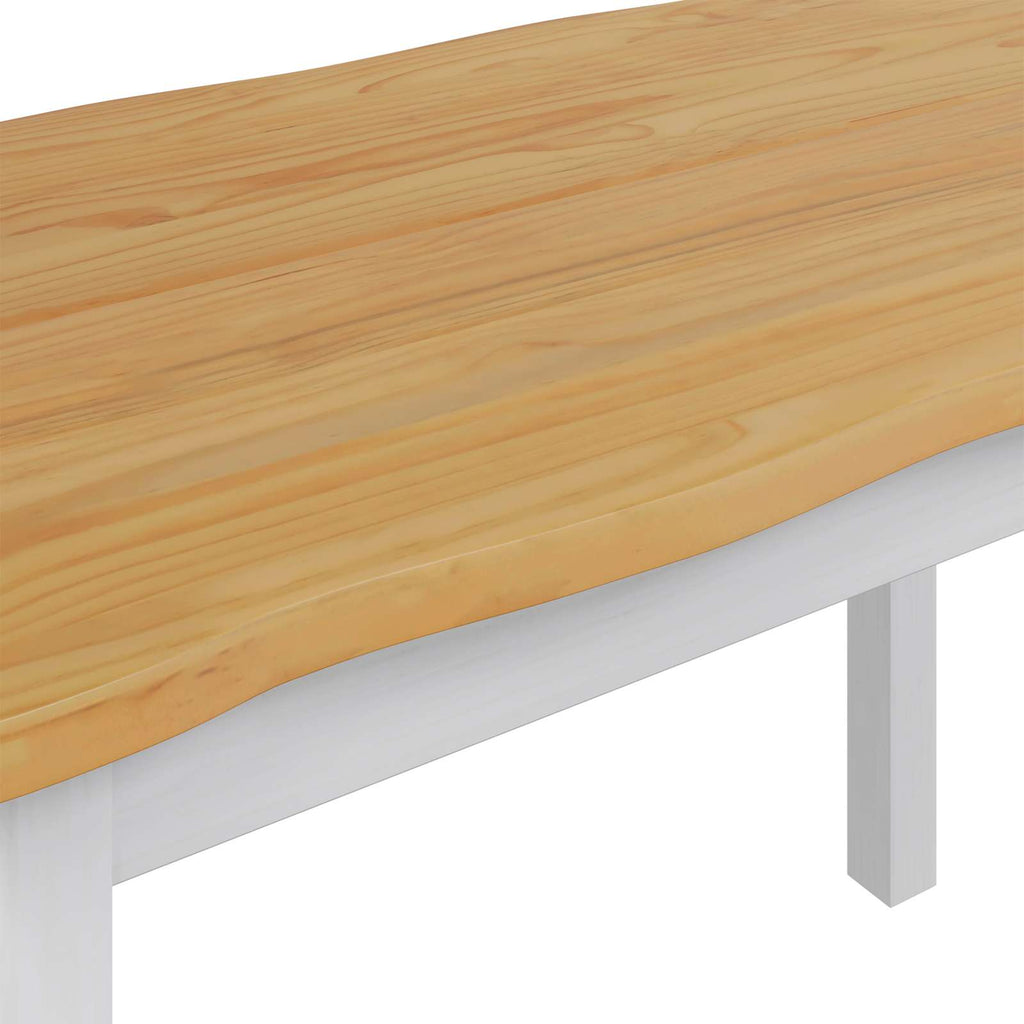 VidaXL Stół jadalny EKAI Biały 112 x 70 x 76,5 cm Lite drewno sosnowe