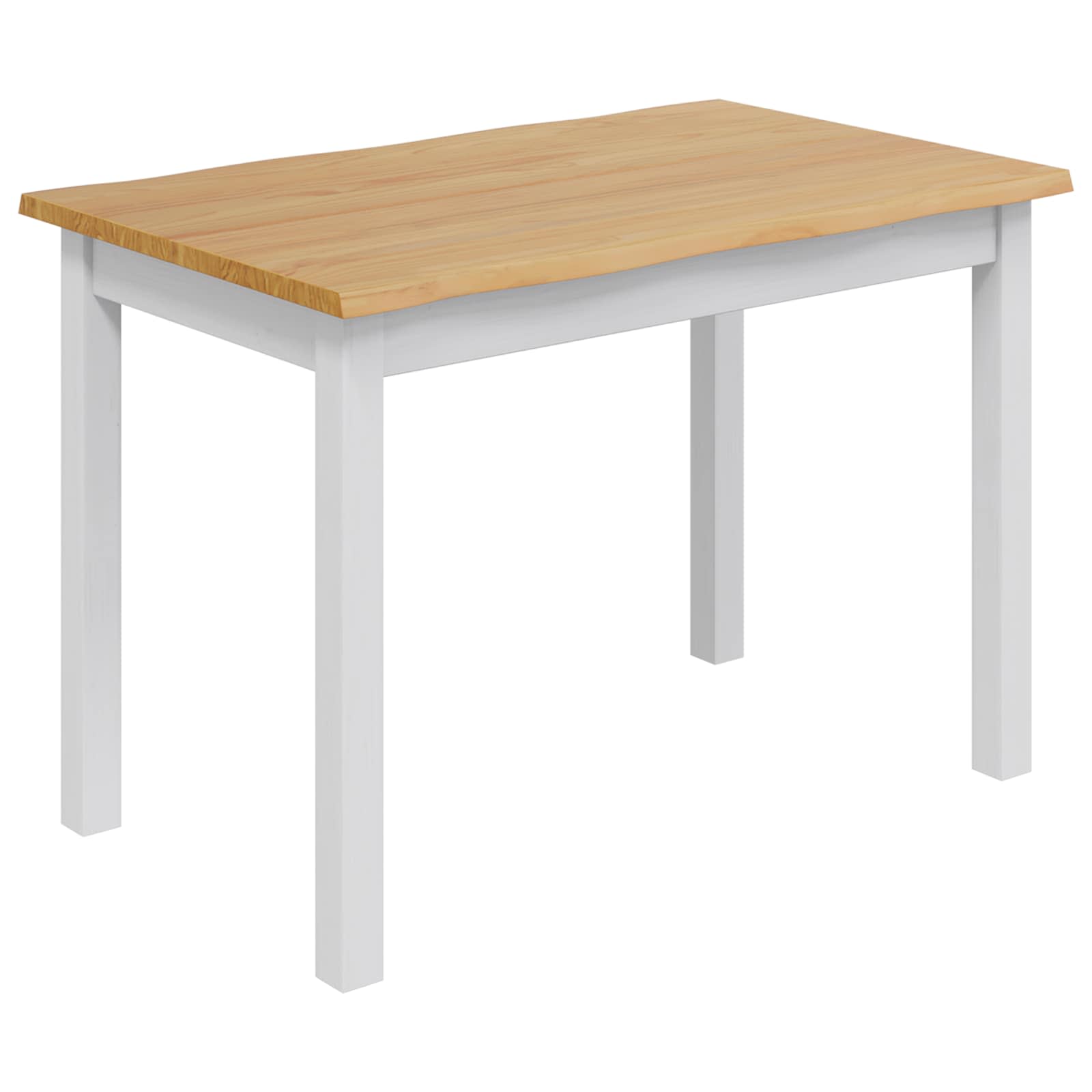 VidaXL Stół jadalny EKAI Biały 112 x 70 x 76,5 cm Lite drewno sosnowe