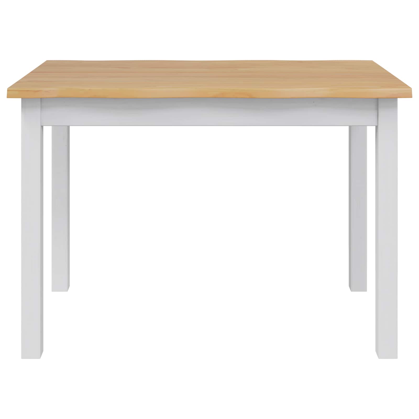 VidaXL Stół jadalny EKAI Biały 112 x 70 x 76,5 cm Lite drewno sosnowe