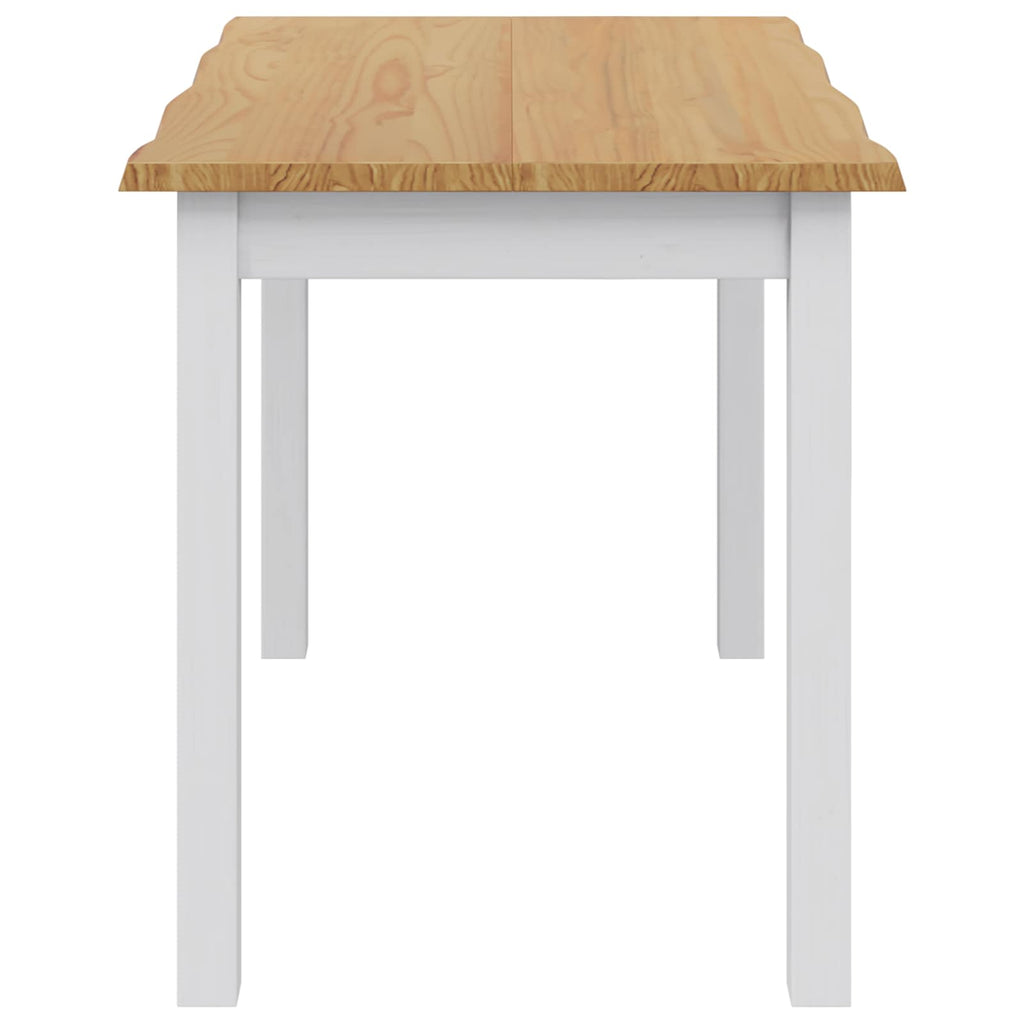 VidaXL Stół jadalny EKAI Biały 112 x 70 x 76,5 cm Lite drewno sosnowe