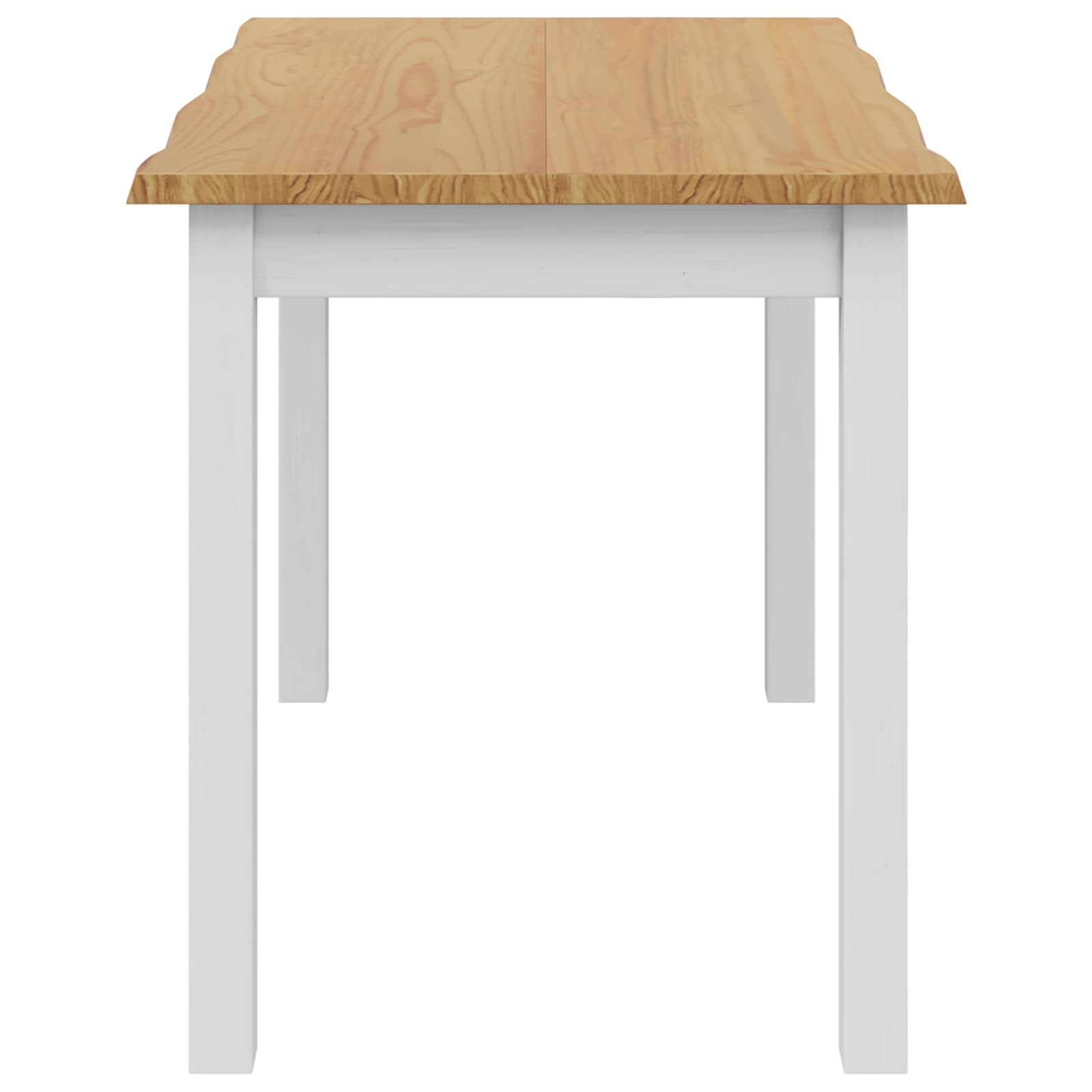 VidaXL Stół jadalny EKAI Biały 112 x 70 x 76,5 cm Lite drewno sosnowe