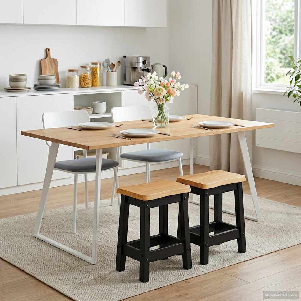 VidaXL Stołek barowy EKAI 2 pcs Czarny 40 x 29 x 45,5 cm