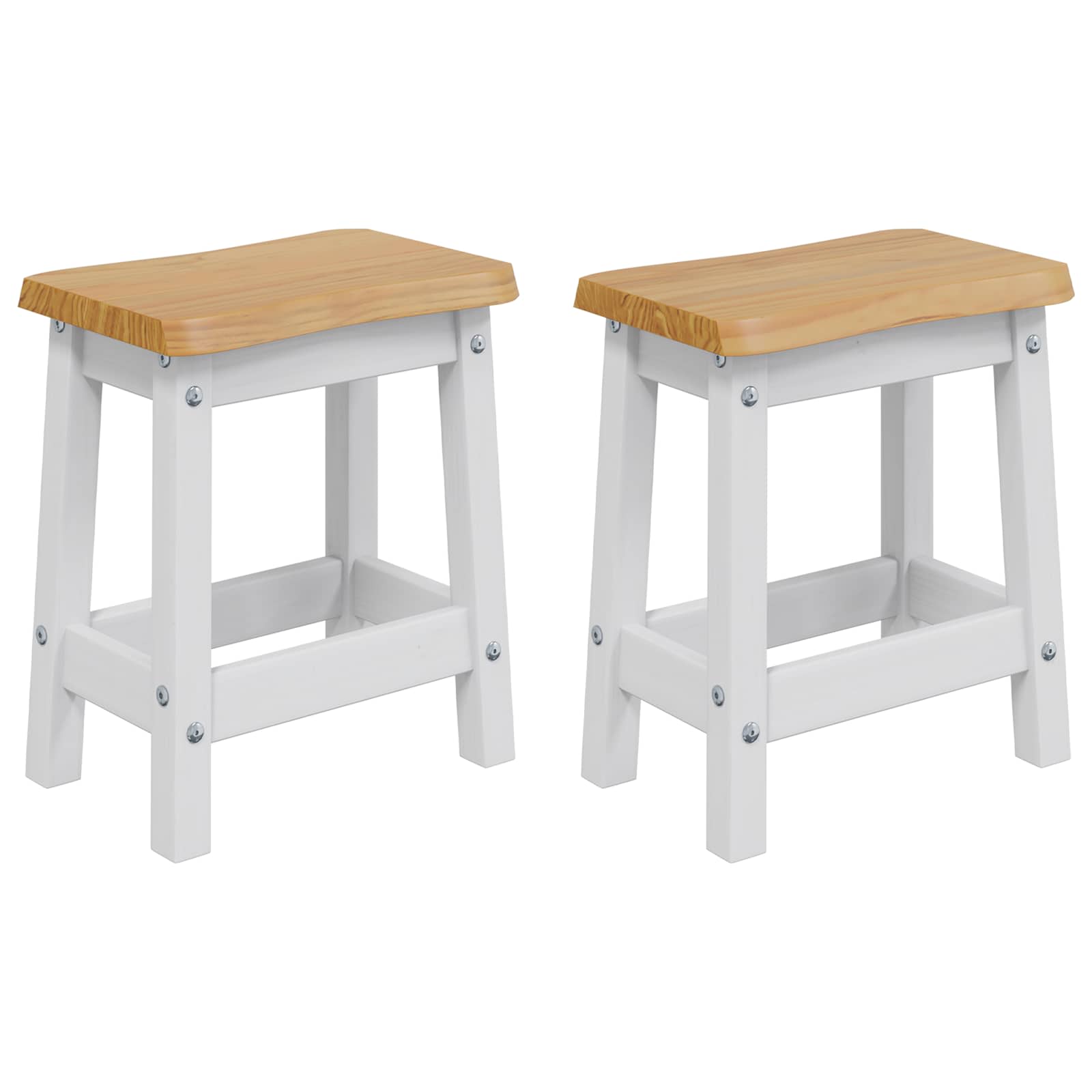 VidaXL Stołek barowy EKAI 2 pcs Biały 40 x 29 x 45,5 cm