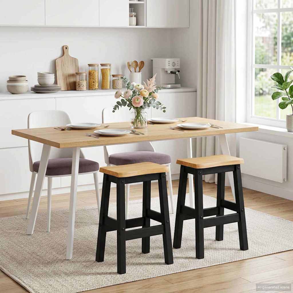VidaXL Wysoki stołek barowy EKAI 2 pcs Czarny 40 x 29 x 63 cm
