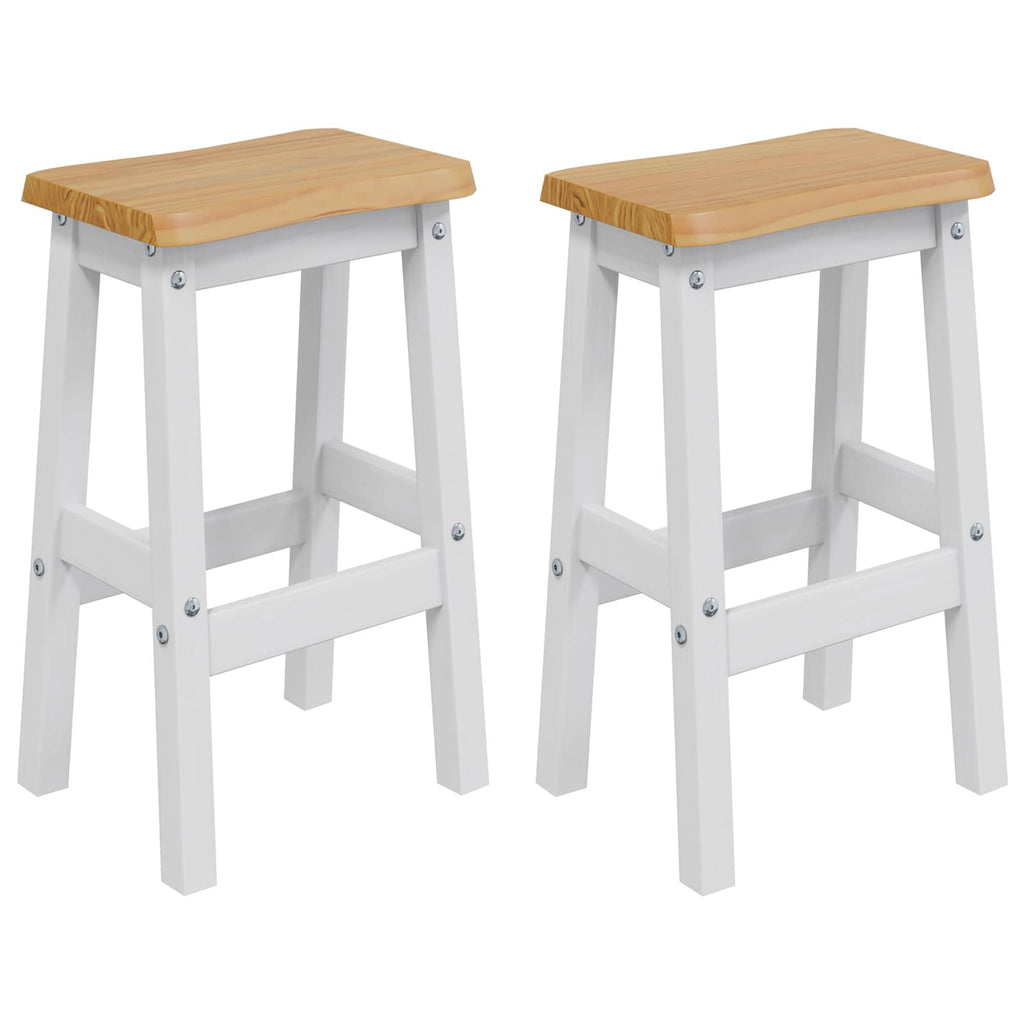VidaXL Wysoki stołek barowy EKAI 2 pcs Biały 40 x 29 x 63 cm