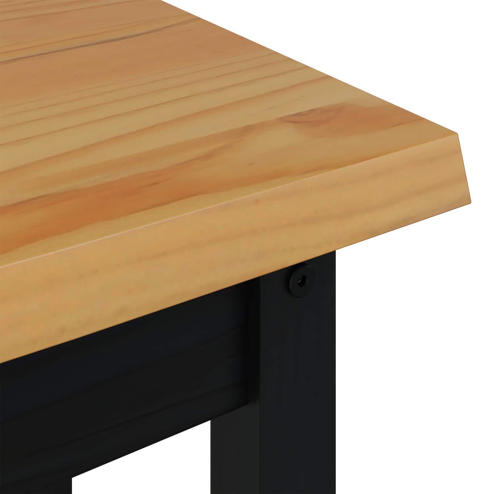 VidaXL Konsola EKAI Czarny 112 x 35 x 76 cm Lite drewno sosnowe