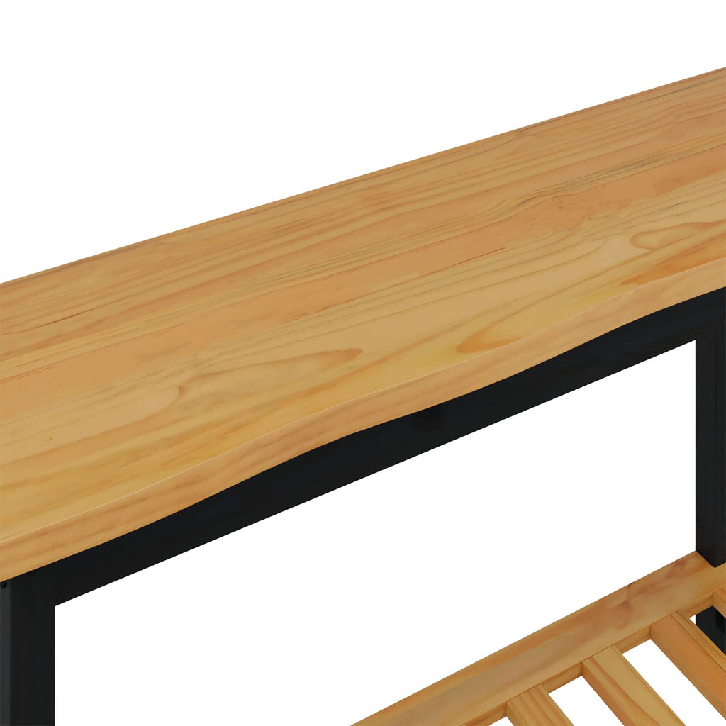 VidaXL Konsola EKAI Czarny 112 x 35 x 76 cm Lite drewno sosnowe