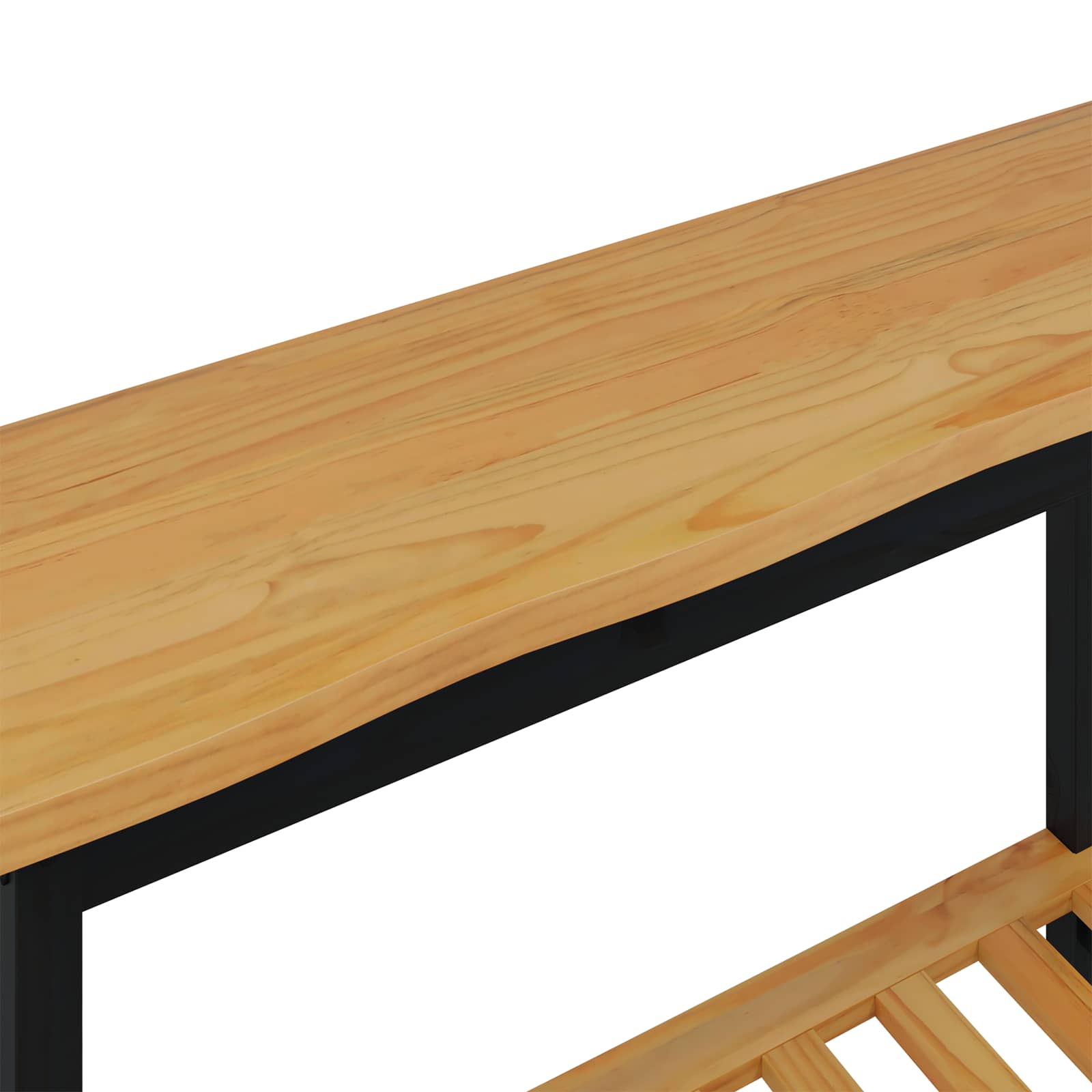 VidaXL Konsola EKAI Czarny 112 x 35 x 76 cm Lite drewno sosnowe