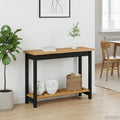 VidaXL Konsola EKAI Czarny 112 x 35 x 76 cm Lite drewno sosnowe
