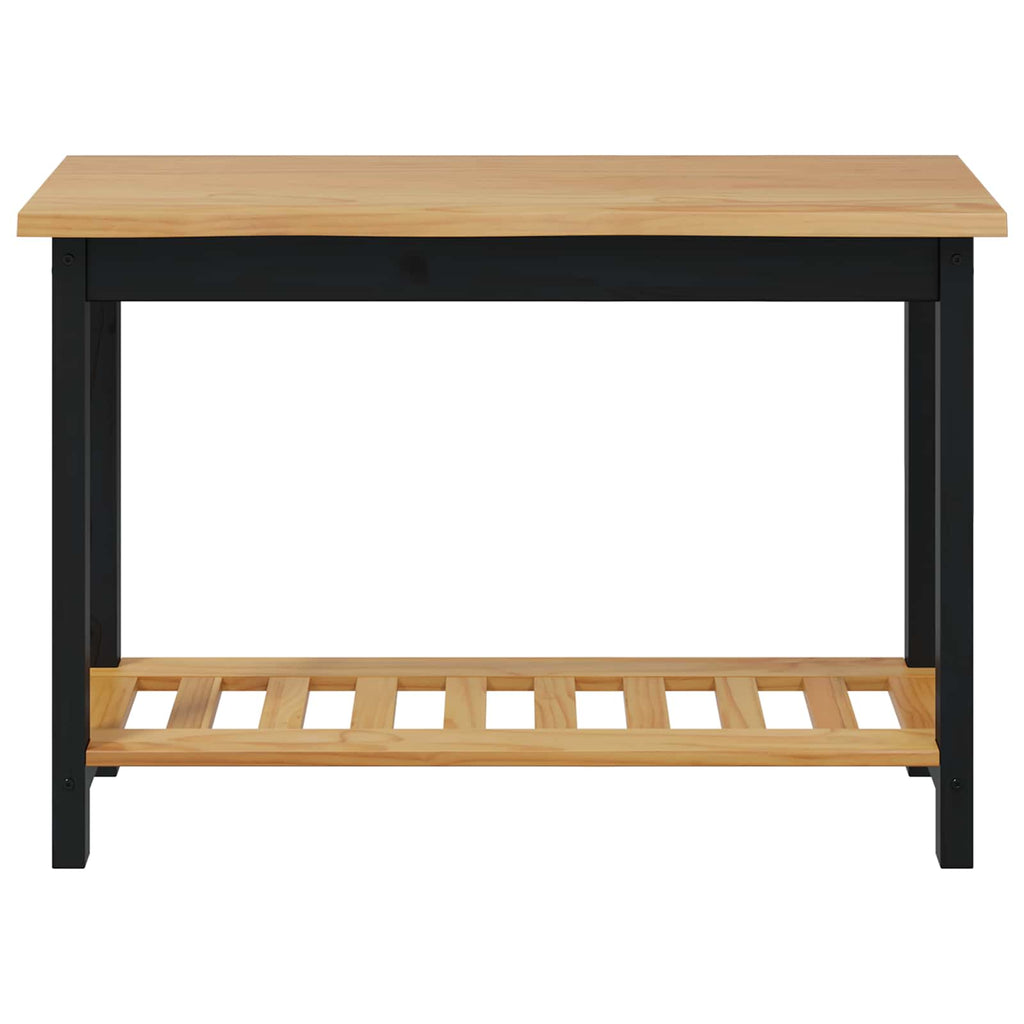 VidaXL Konsola EKAI Czarny 112 x 35 x 76 cm Lite drewno sosnowe