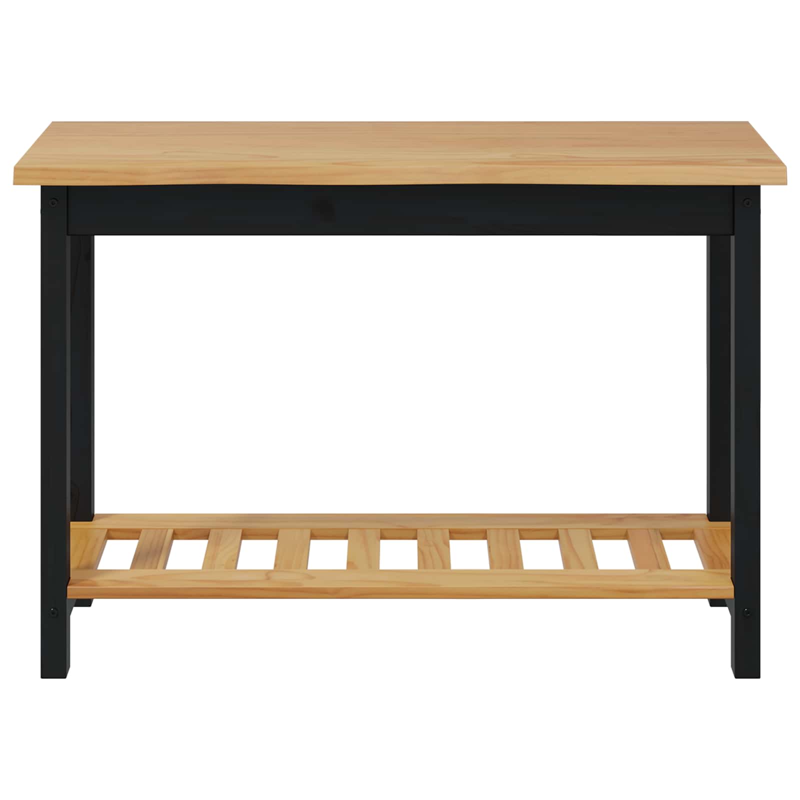VidaXL Konsola EKAI Czarny 112 x 35 x 76 cm Lite drewno sosnowe