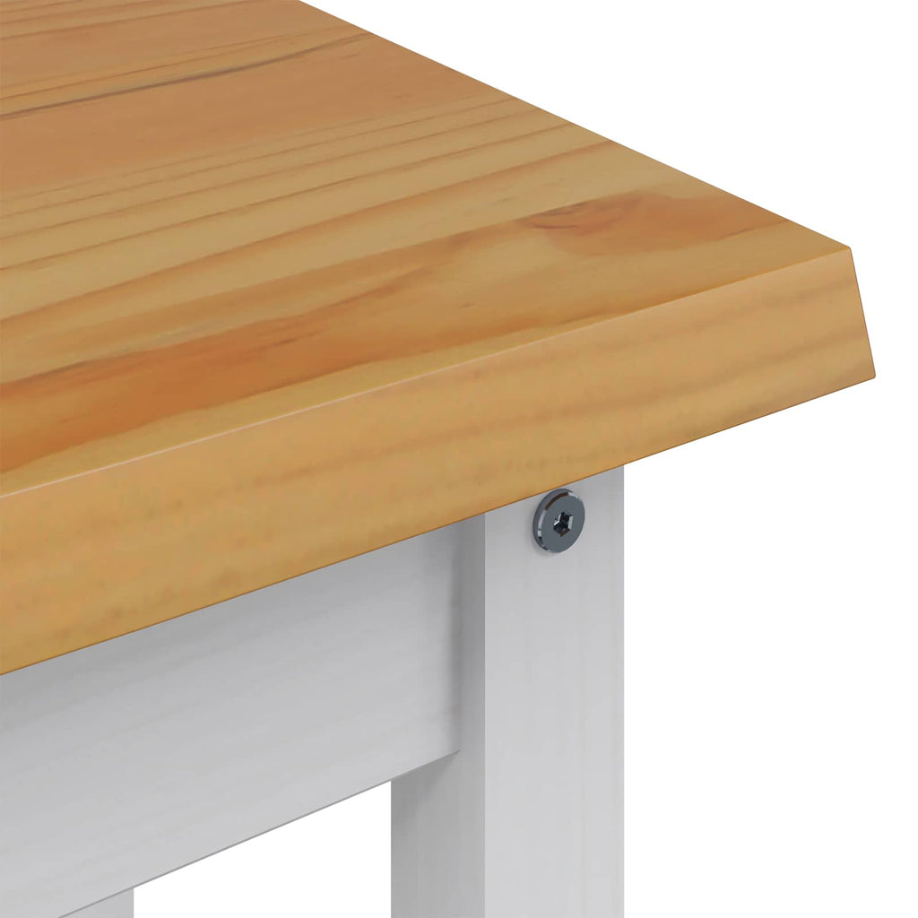VidaXL Konsola z półką EKAI Biały 112 x 35 x 76 cm Lite drewno sosnowe