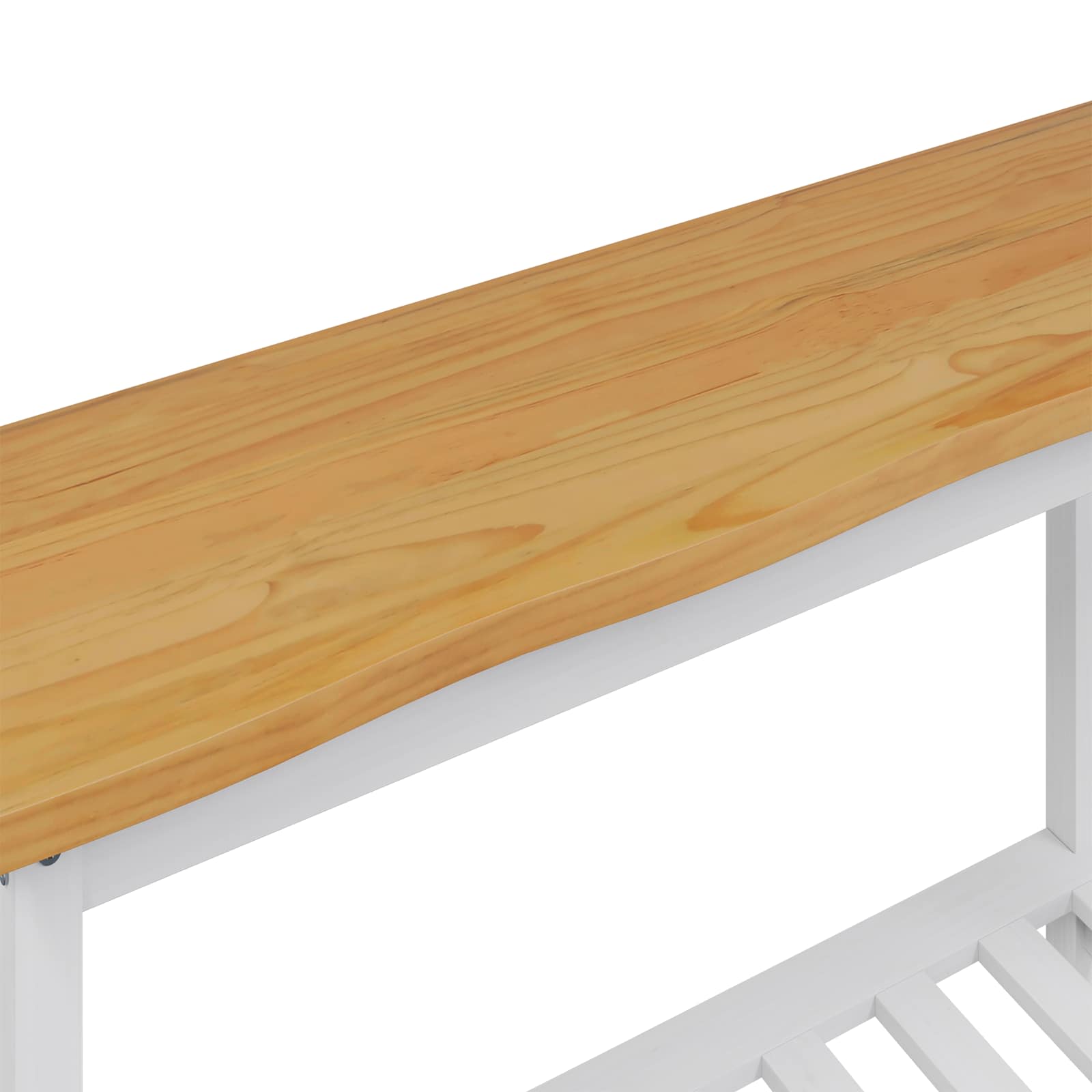 VidaXL Konsola z półką EKAI Biały 112 x 35 x 76 cm Lite drewno sosnowe