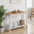 VidaXL Konsola z półką EKAI Biały 112 x 35 x 76 cm Lite drewno sosnowe
