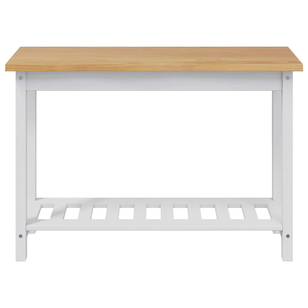 VidaXL Konsola z półką EKAI Biały 112 x 35 x 76 cm Lite drewno sosnowe