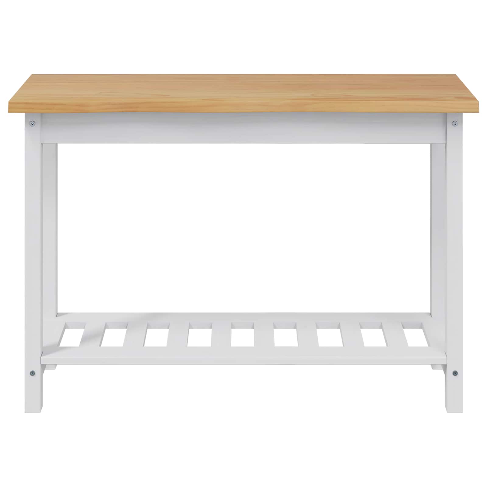 VidaXL Konsola z półką EKAI Biały 112 x 35 x 76 cm Lite drewno sosnowe